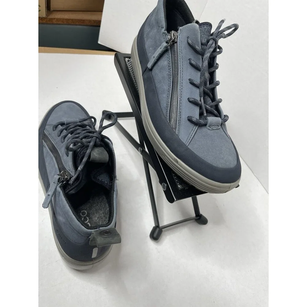 Ecco Gore Tex Womens Lace Up Zip Up Blue Shoes Women’s 9.5 ,EU 40 ,Men Size 7